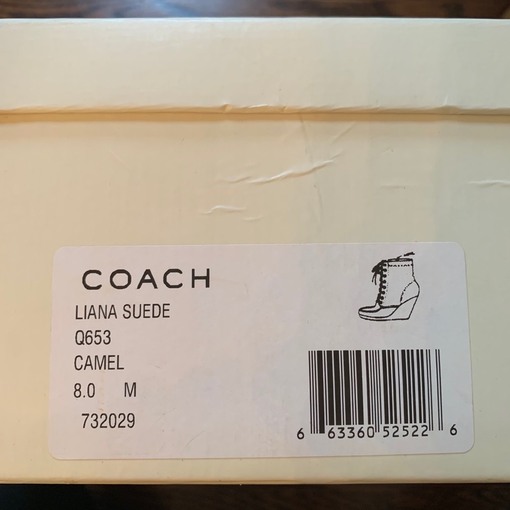 AUTHENTIC COACH LILIANA LACE UP PLATFORM WEDGES - Picture 7 of 7